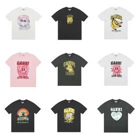 Ganni Casual luźne krótkie rękawy (40 cp) -1234