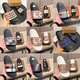 Burberry Cressita flip flops męskie wypoczynkowe oddychające mody płaskie obcasy sandały antypoślizg