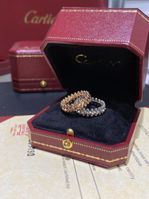 Cartier złoto i biały nietowy pierścień-3589