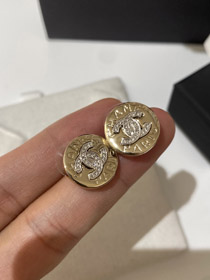 Chanel złoto i srebro kolor dopasowanie okrągłe kolczyki-3592