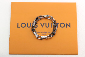 Louis Vuitton LV paskowe srebro i czarne szwy hartowane bambusowe bransoletka-3627