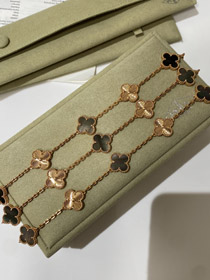 Van Cleef & Arpels różowe złoto szary matki perły laser pięć kwiatów bransoletka-3688