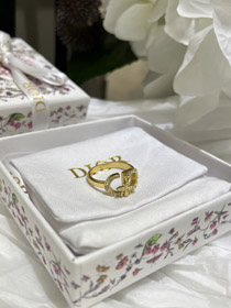 Dior złoto pełny diament pszczoła wisiec pierścień-3705