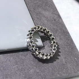 Cartier srebrny nietowy pierścień-3773