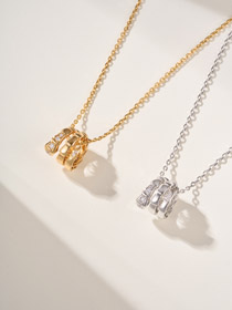 Bulgari węża kości ogon diamentowy naszyjnik-3796