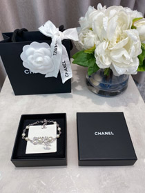 Chanel Double C Strass Perła Bransoletka-3834