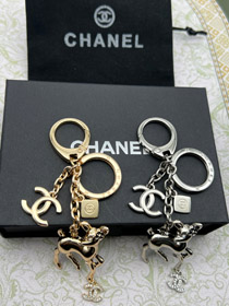 Chanel podwójne c strass perła jeleń keychain-3835