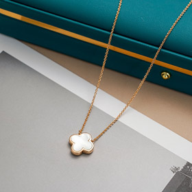 Van Cleef & Arpels Biała Matka Perły Czarny Agat Jedno i dwustronny Naszyjnik Kwiat-3883  