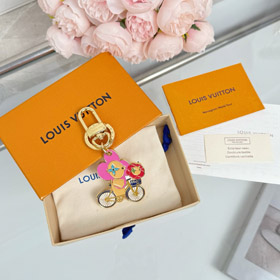 Louis Vuitton LV kolorowe metalowe grawerowanie marka maskota keychain-3991