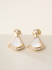 Bulgari naturalny kamień diamentowe kolczyki-4011