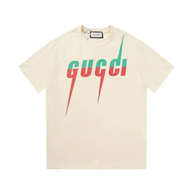 GUCCI Lido Blade Print Round Neck Pullover T-Shirt z krótkim rękawem-2892