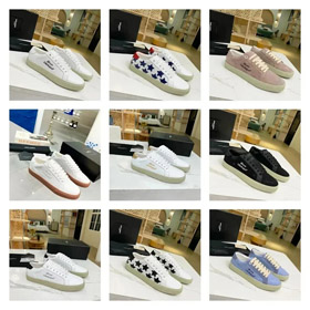 SAINT LAURENT YSL kamuflaż gwiazda naklejka haftowanie stylowe proste buty sportowe z niskim topem-2