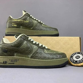 Nike Air Force 1 Low LOUIS VUITTON skórzane tenisówki z koronką z niskim topem-2917