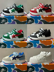 BATHING BAPE kontrastujący kolor wszechstronny trend low-top dziecięce buty casual-4087