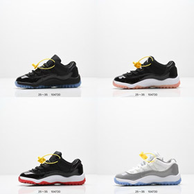 Jordan Air Jordan 11 Low Bred niski top dzieci koszykówki buty-4148