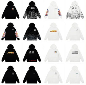 AMIRI ink-splashed paint starry sky crack unicorn arm hoodie sweatshirt-4494